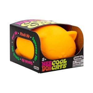 NEW Needoh Cool Cats Squeeze Stress Squishy Toy - Orange Cat | Fast shipping!